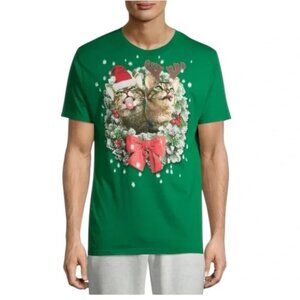 Holiday Time Green Christmas Cat Ugly Christmas Sweater Alternative Cool T-shirt